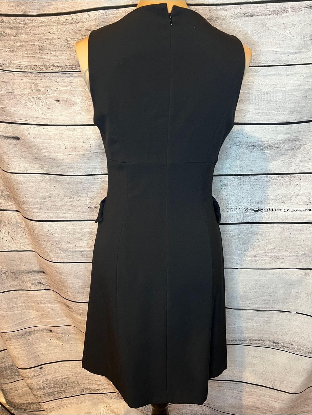 Marc New York Black Sleeveless Sheath  Dress Career Office Fitted Ruffles Waist - Picture 5 of 7
